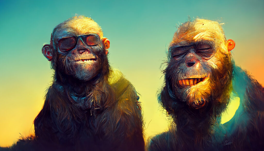 Bored apes having fun © Vadim Kosmowski