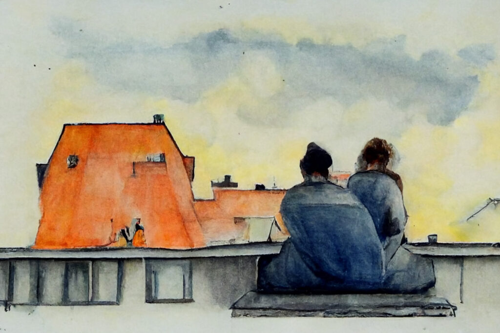 Sitting on a roof top © Vadim Kosmowski
