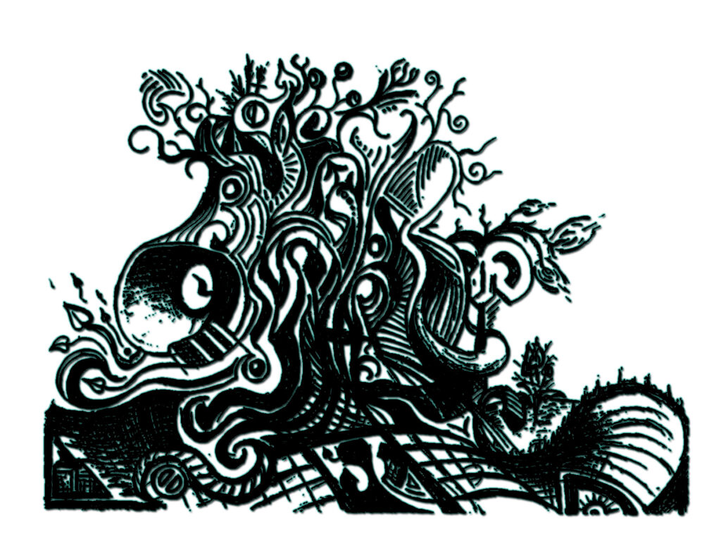 Abstract green forrest, Drawing © Vadim Kosmowski