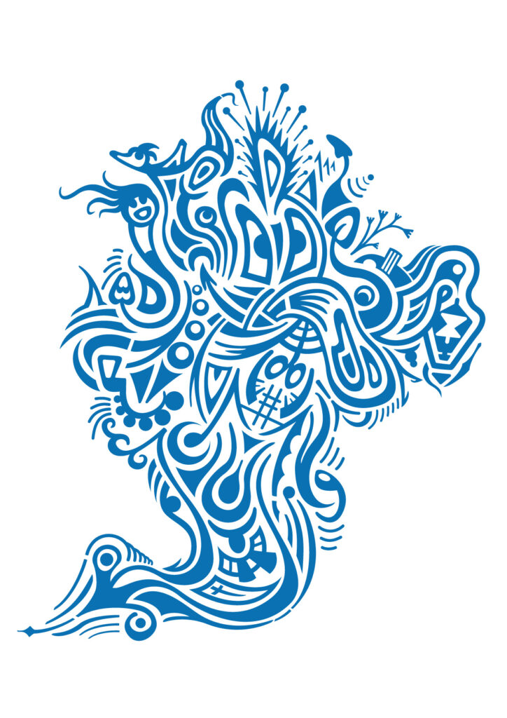 Blue Dschinn, Drawing © Vadim Kosmowski