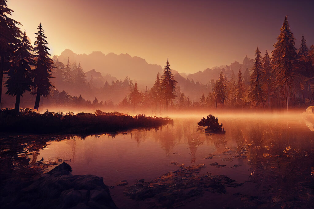 Quiet lake at sunrise © Vadim Kosmowski